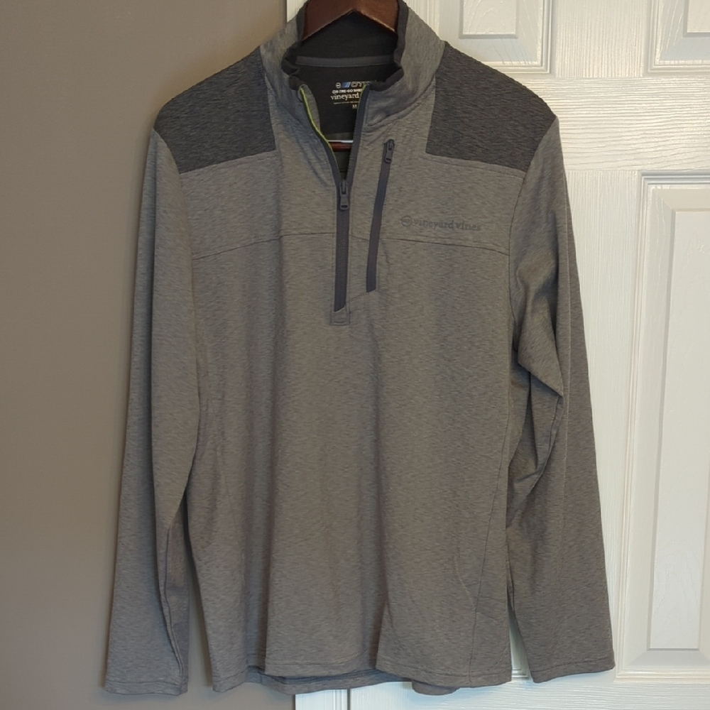 Vineyard Vines Men's Gray Heather Quarter-Zip Pullover OTG Shep Shirt - Picture 1 of 8